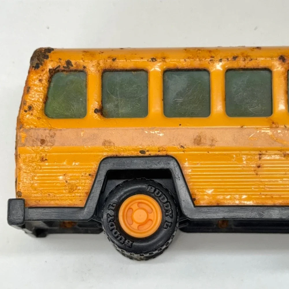 Vintage Buddy L School Bus Toy Pressed Steel Yellow Made in Japan Rustic Patina
